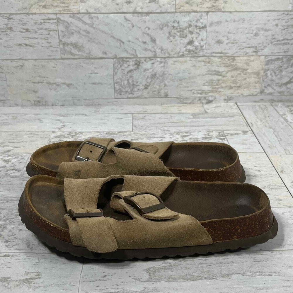 Betula Birkenstock Arizona Slide Sandals Women Size 37 Taupe Suede L6 M4 Slip On